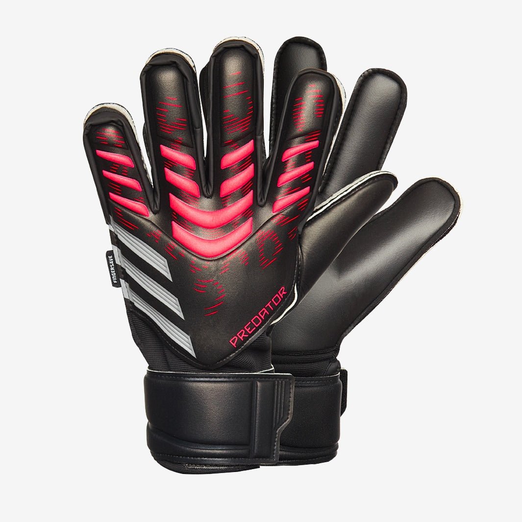 adidas Kid's Predator Match Fingersave Goalkeeper Gloves Junior Black/Red - Best Buy Soccer